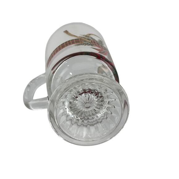 Vintage Culver Footed Irish Coffee Mugs Christmas Gold & Red Horn Set Of 4 - Picture 2 of 16